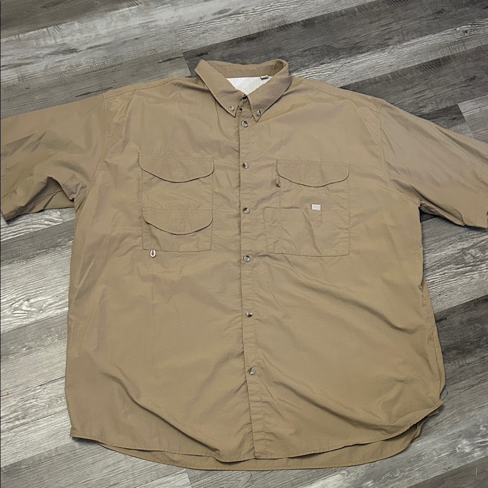 Classic Men's Brown Button-Down Shirt